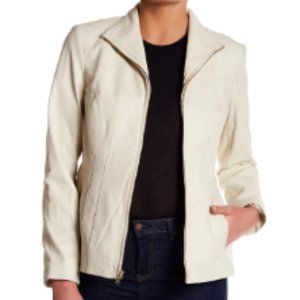 Cole Haan Signature Women’s Wing Collar Faux Leather Jacket Size Medium